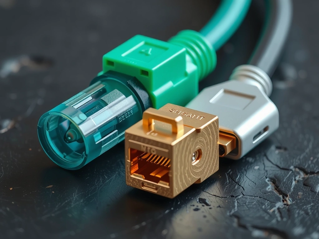 Dettagli connettori fibra e rete